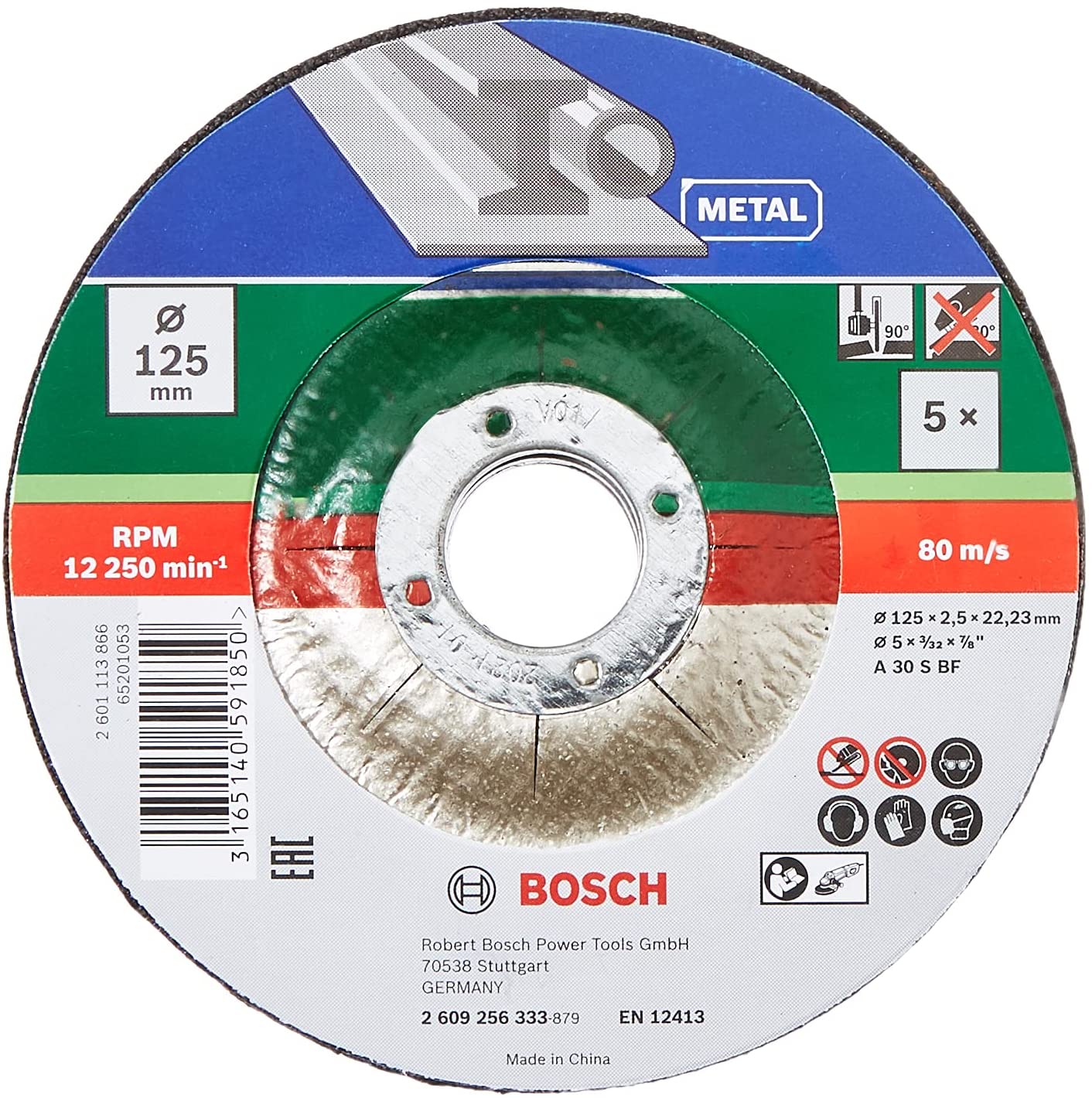 ?5 disques à tronçonner pour métal - Ø 125 mm Bosch