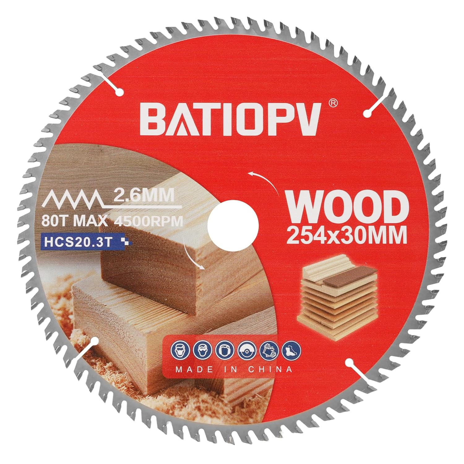 Produit neuf en déstockage – Lame de scie circulaire 254 x 30 mm 80 dents coupe fine bois