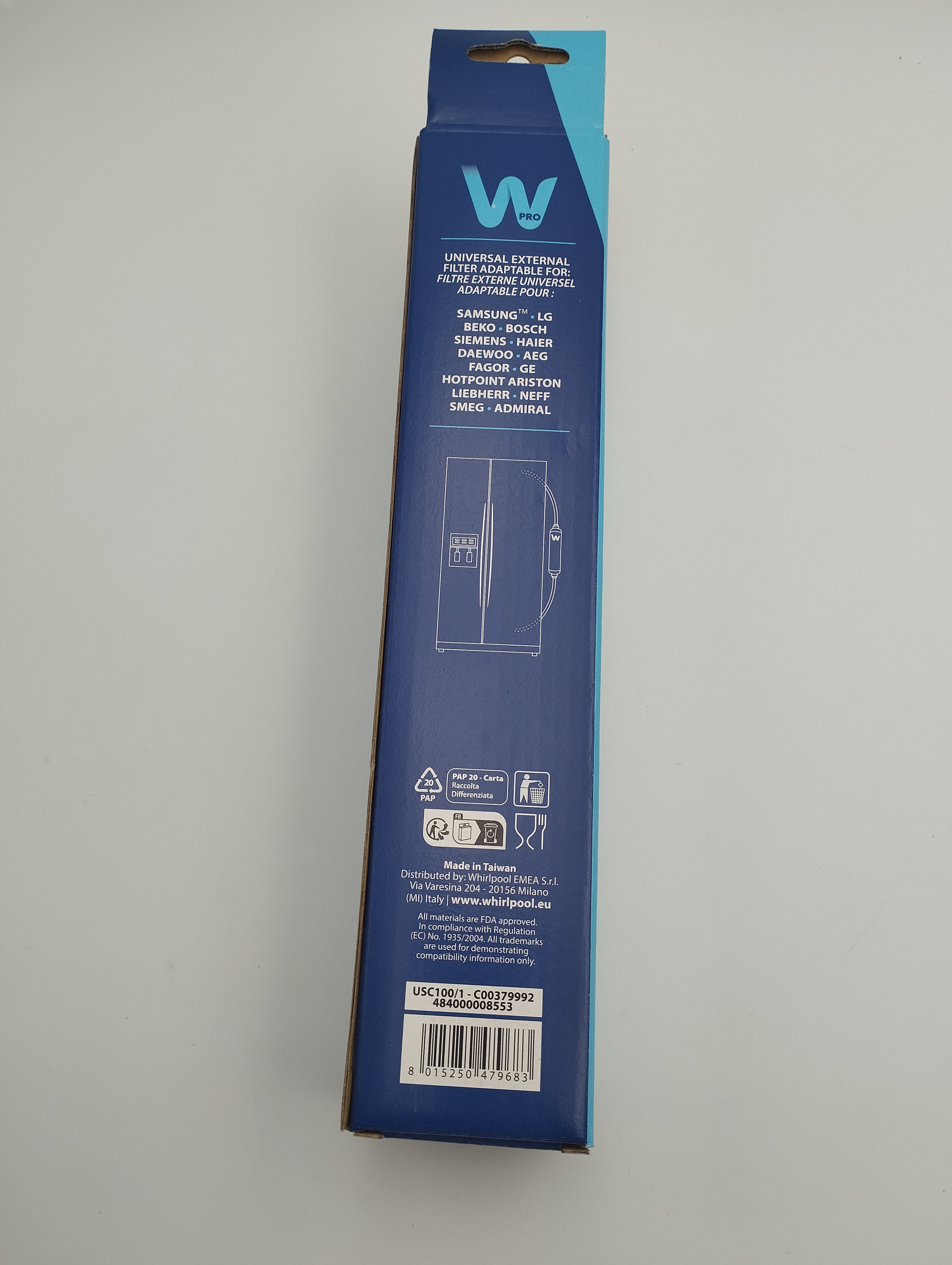 Filtre à eau externe WPRO USC100/1 pour réfrigérateur américain