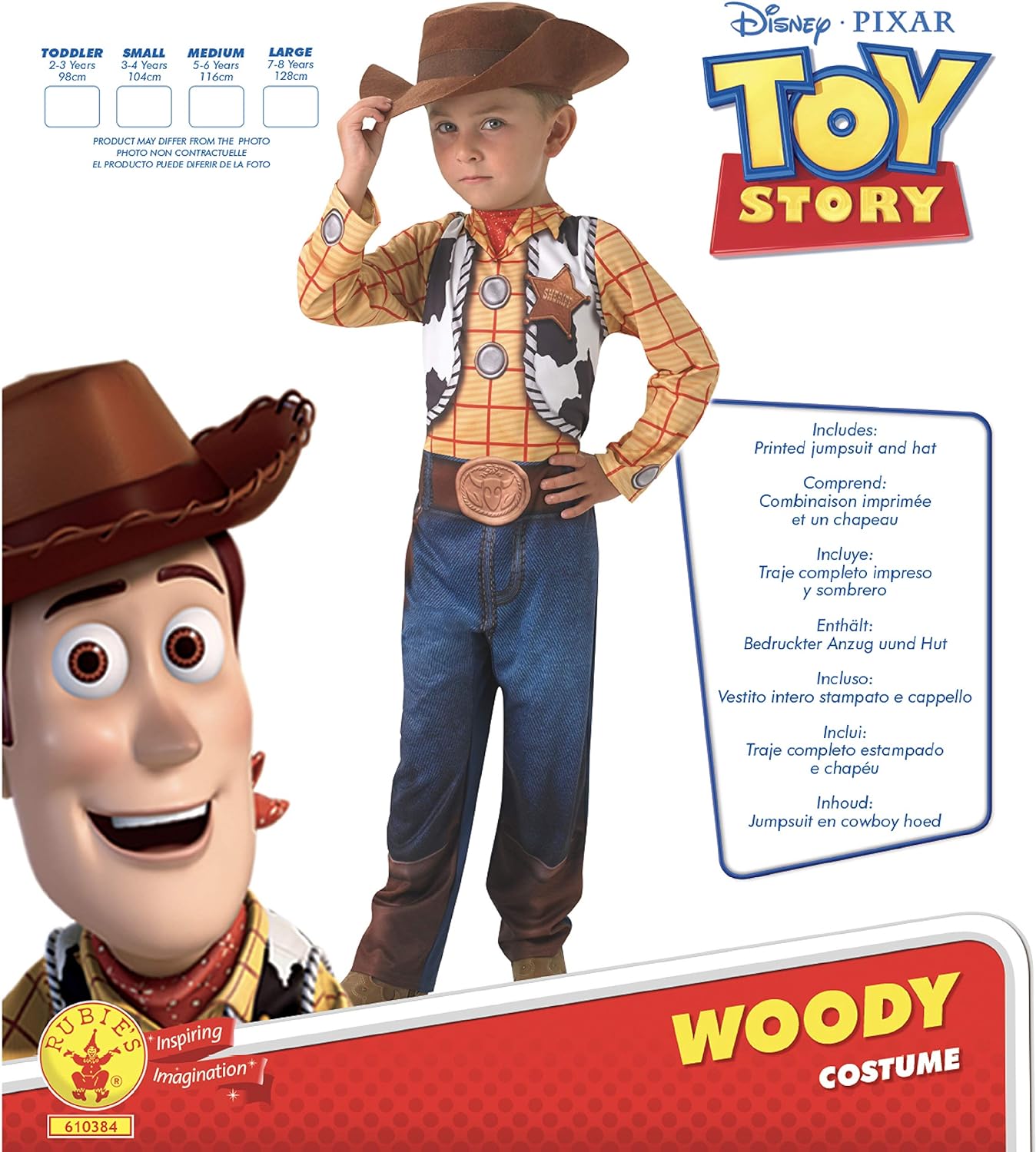 Déguisement classique Woody - Toy Story™ garçon 3/4 ans