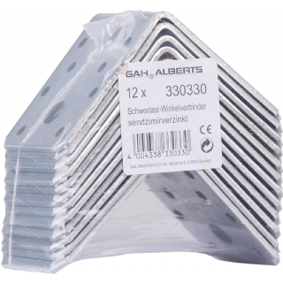  Alberts 330330 Équerre renforcée | galvanisée Sendzimir | 70 x 70 x 55 mm | Set de 12 pièces 