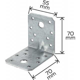  Alberts 330330 Équerre renforcée | galvanisée Sendzimir | 70 x 70 x 55 mm | Set de 12 pièces 