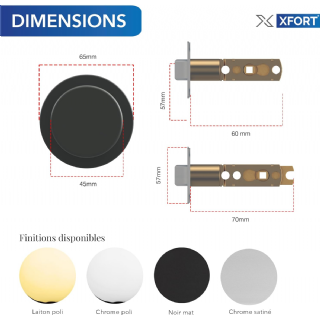 XFORT Tulip Entrance Knob – Poignée de Porte avec Serrure et Clé – Poignée pour Porte Intérieure en Bois avec Verrou – Finition Chrome Poli – Kit Complet