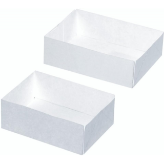 PacknWood Lot de 100 boîtes à pâtisserie ouvertes en papier blanc pour pâtisserie, chocolats, fraises, beignets, tartes, gâteaux, muffins et pâtisseries – L : 18 cm x l : 12 cm x H : 5 cm