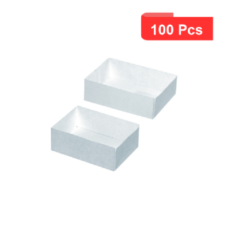 PacknWood Lot de 100 boîtes à pâtisserie ouvertes en papier blanc pour pâtisserie, chocolats, fraises, beignets, tartes, gâteaux, muffins et pâtisseries – L : 18 cm x l : 12 cm x H : 5 cm