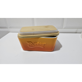 Beurrier en porcelaine avec couvercle