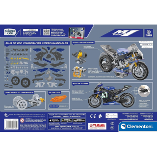 Clementoni - Coffret de construction Yamaha M1 - Application disponible - Fabriqué en Italie