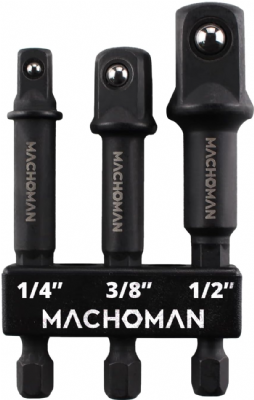 MACHOMAN BEX003 Adaptateurs de douille de qualité impact 3 pièces, entraînement 1/4