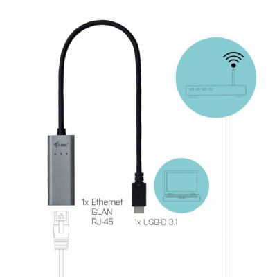 i-Tec - Adaptateur réseau - USB-C 3.1 - Gigabit Ethernet x 1 - gris sidéral