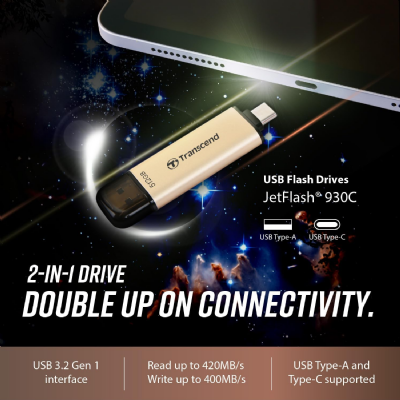Transcend Clé USB JetFlash 930C 128GB USB 3.2 Gen 1, rose doré - TS128GJF930C