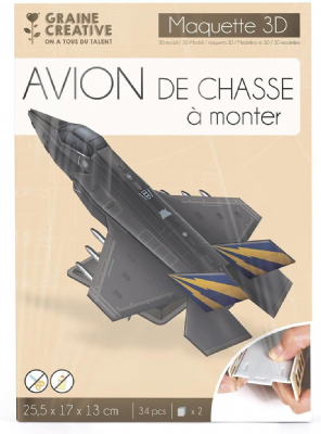 Produit neuf en déstockage - Puzzle 3D avion F35 – maquette 34 pièces