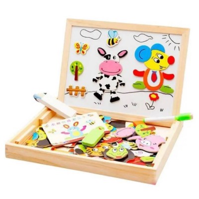 Tableau d’écriture et de dessin magnétique animal en bois