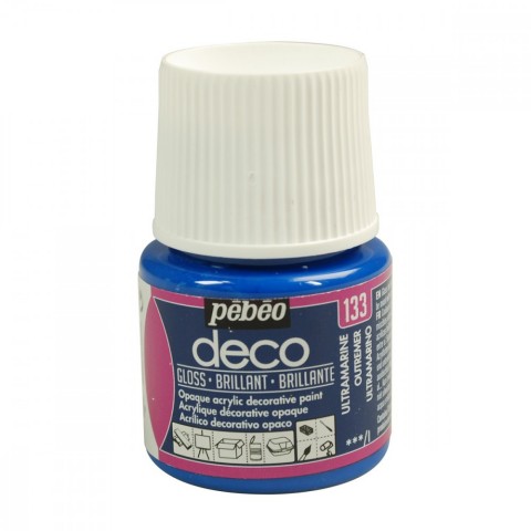  Peinture P.BO Déco - Brillant - 45 ml Bleu Outremer